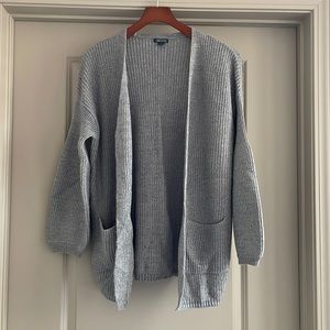 Gray Balloon Sleeve Cardigan